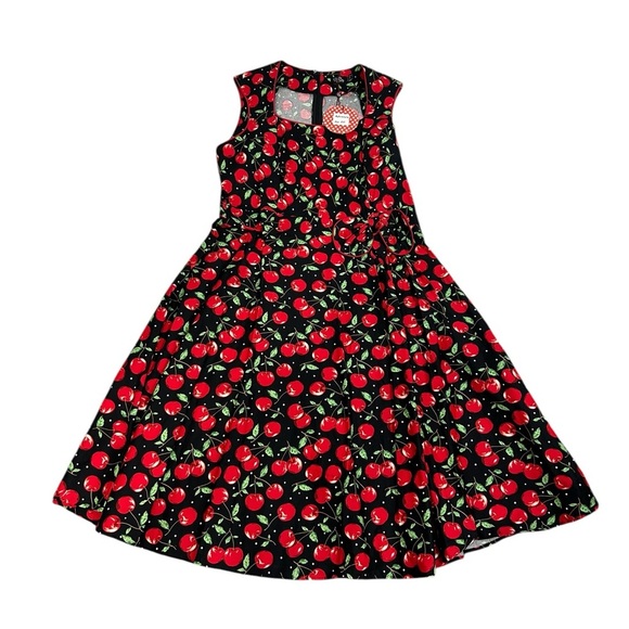 Dolly & Dotty Rockabilly Cherry Print Pinup 50’s Inspired Dress Size 16 - Picture 1 of 13